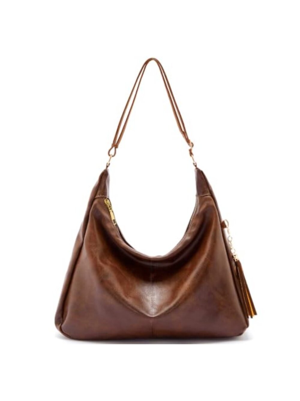 Slouchy Vegan Leather Hobo Crossbody Tote Shoulder Bag Adjustable Strap